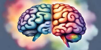 Ilustração de dois cérebros, um cinza e outro colorido, se chocando. Conceito de como mudar um hábito.