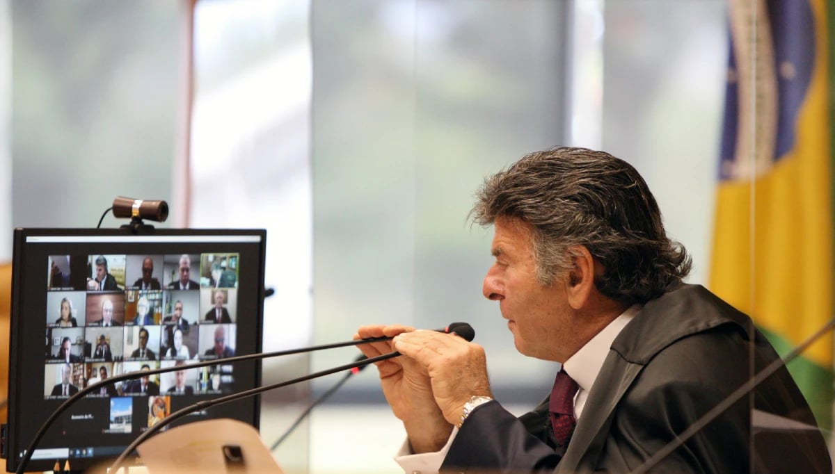 Ministro Luiz Fux preside sessão plenária por videoconferência do dia 11 de fevereiro de 2021, dia em que o STF decidiu que o direito ao esquecimento é incompatível com a Constituição. Foto: Nelson Jr./SCO/STF.