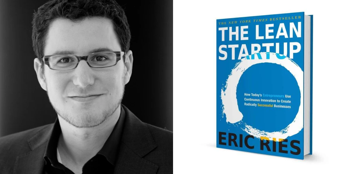 À esquerda, foto do empreendedor Eric Ries. À direita, capa do livro "The Lean Startup".