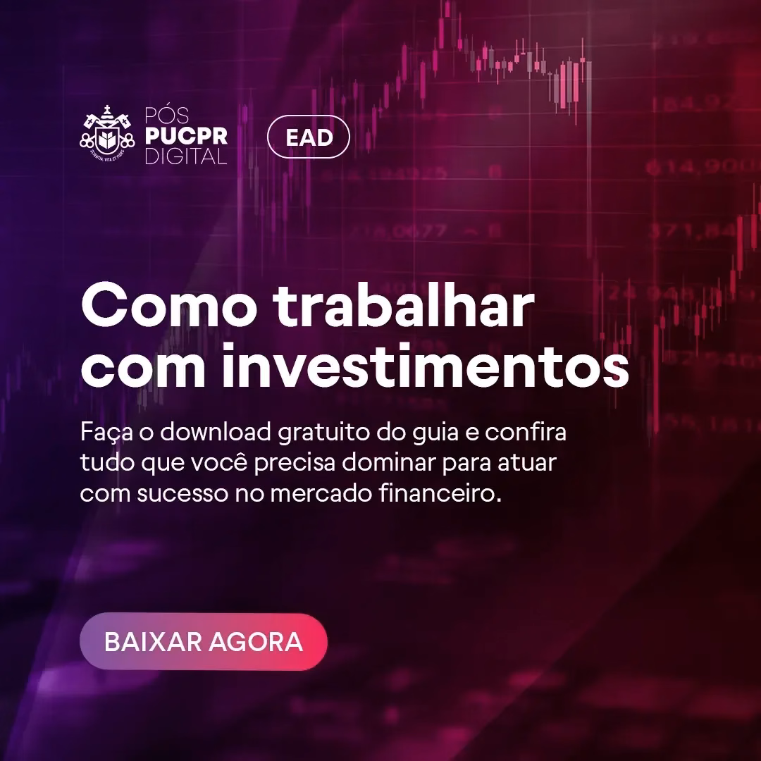 A purple background with a purple button that says `` como trabalhar com investimentos ''.