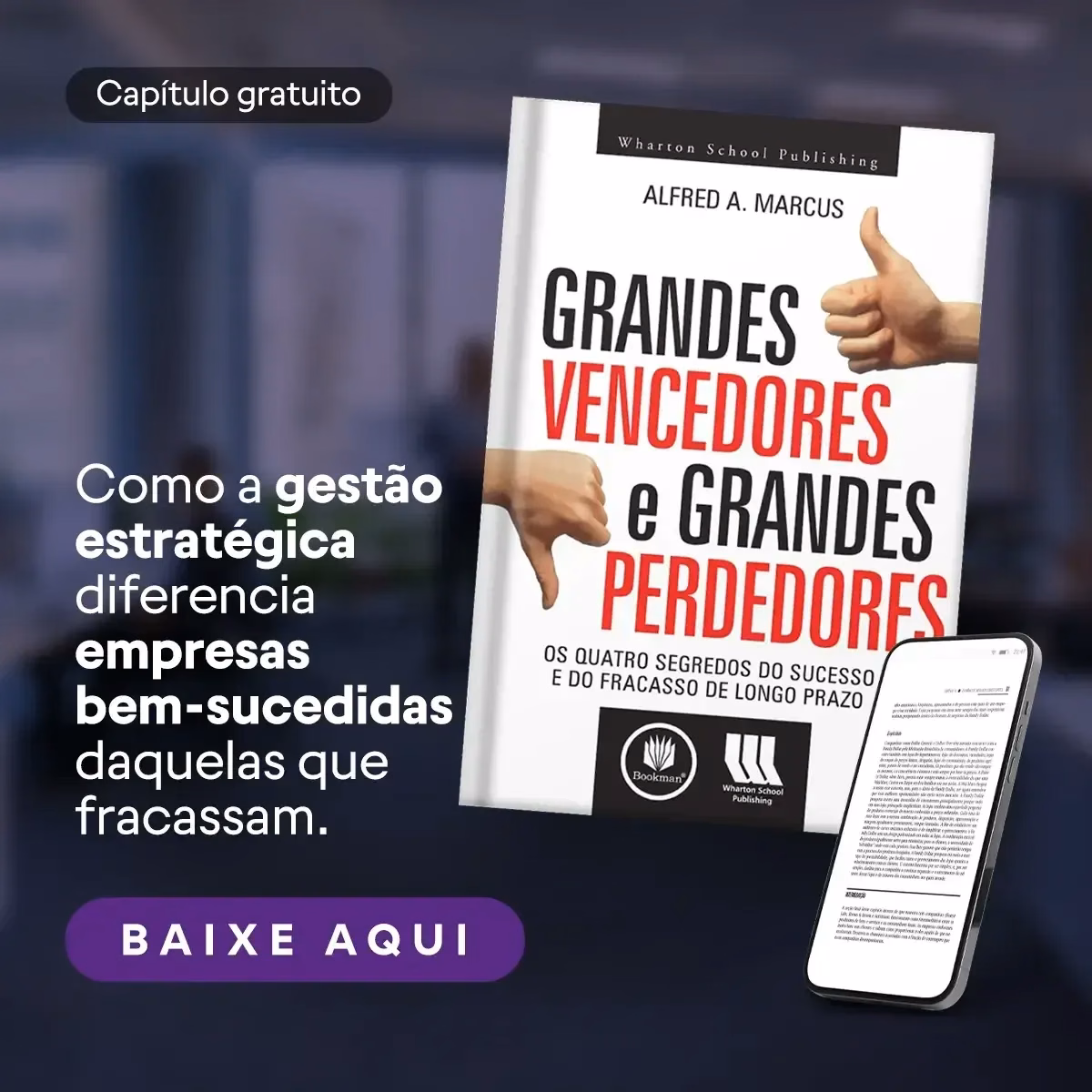 A book titled grandes vencedores e grandes perdedores