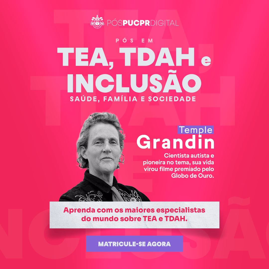 Um cartaz para chá tdah e inclusão com uma mulher nele